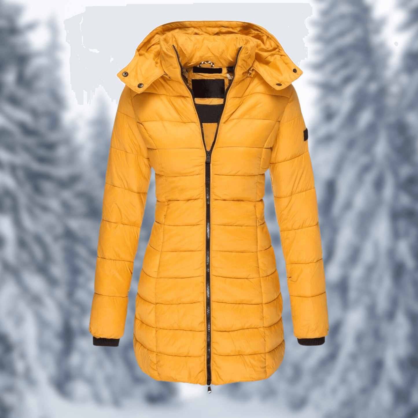 Krohn-e | Damen Mittellanger Wintermantel mit Abnehmbarem Kapuze