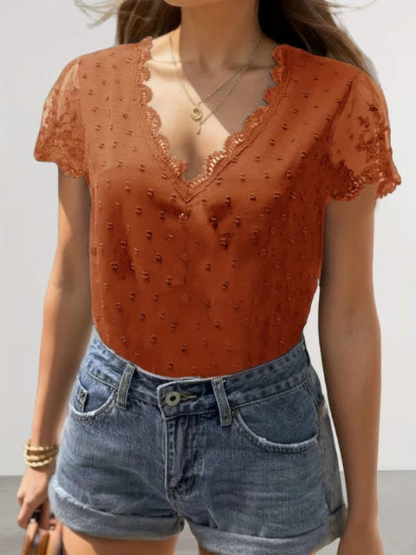 Schicke Sommerbluse mit V-Ausschnitt von Christiane