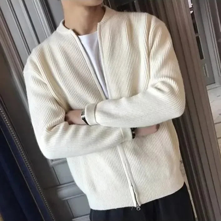 Klassische, elegante Strickjacke mit Reißverschluss – Sten