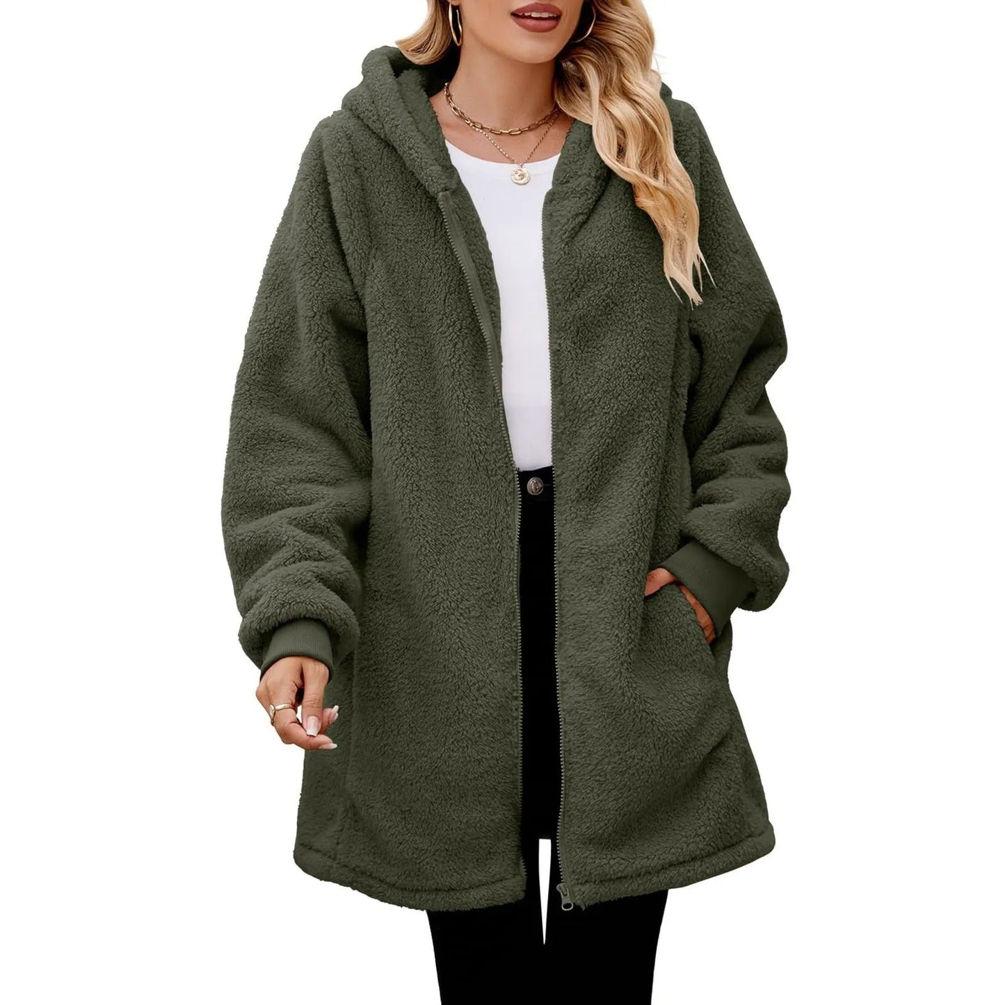 Fleecejacke mit Kapuze für kaltes Wetter
