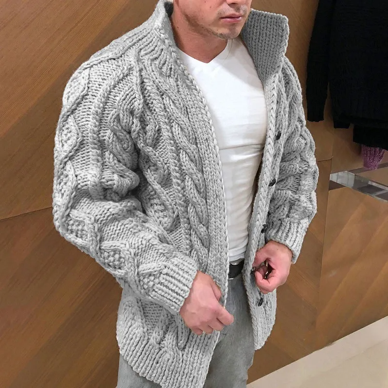 Herren-Strickjacke Grayson: Stilvoller Stehkragen