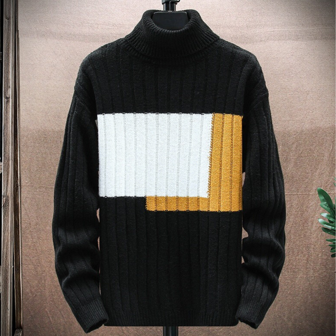 Herrenpullover mit V-Ausschnitt aus Kabelstrick