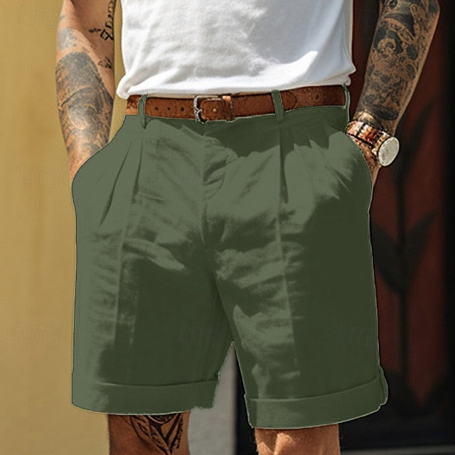 Modische Herren-Leinen-Shorts mit Falten für den Sommer von Isfried
