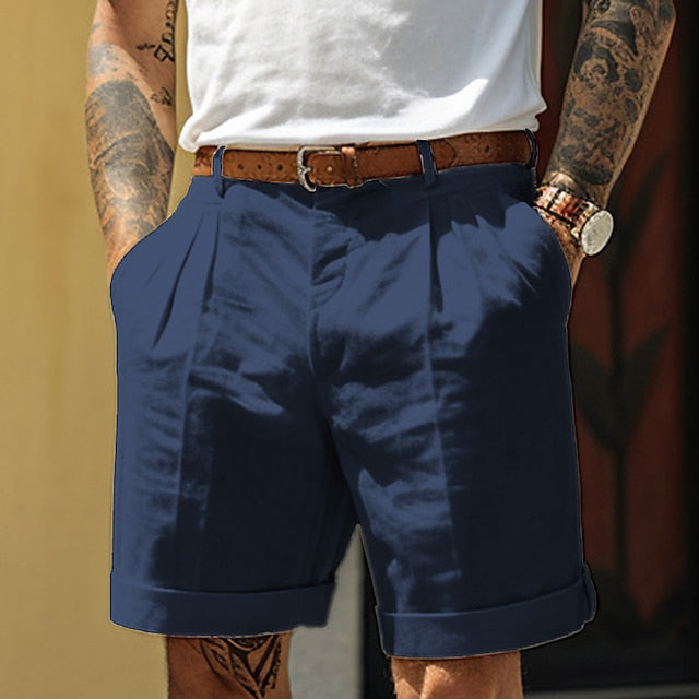 Modische Herren-Leinen-Shorts mit Falten für den Sommer von Isfried