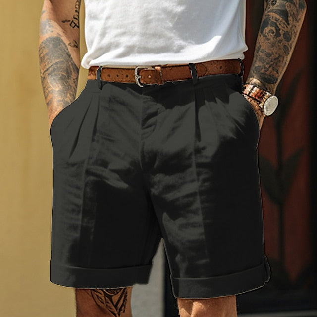Modische Herren-Leinen-Shorts mit Falten für den Sommer von Isfried