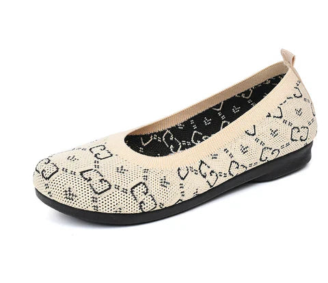 Flache Ballettschuhe mit Zebramuster aus Hyazinthenmaterial