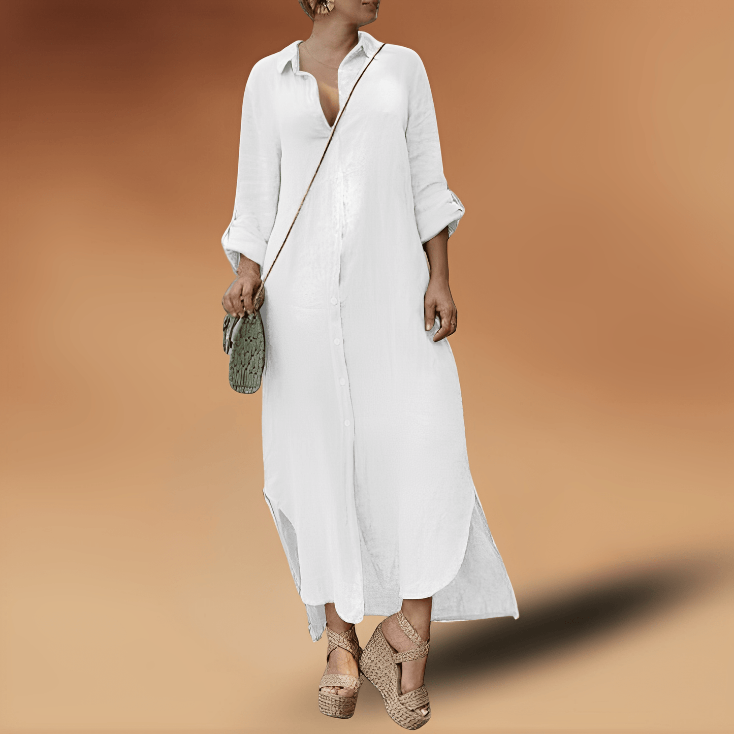 Langes, elegantes Leinenkleid Kristal