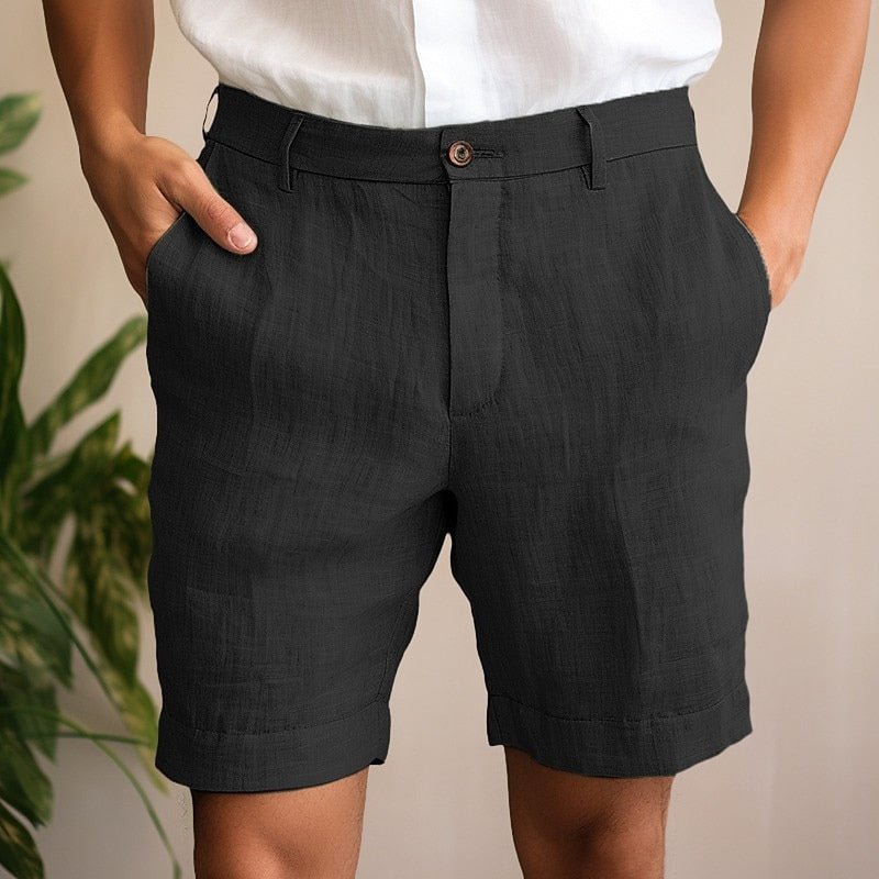 Herren-Leinenshorts mit hoher Taille im lässigen Stil