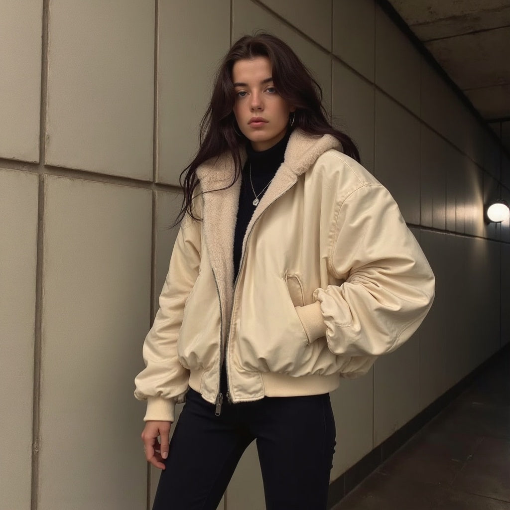 Große, warme Jacke von Naya mit Fellfutter