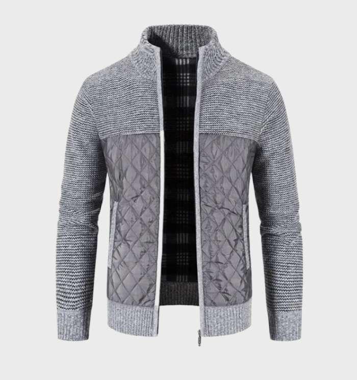 Helmut Jacke: Dick gerippte Ärmel, kariertes Flanellfutter, hoher Kragen