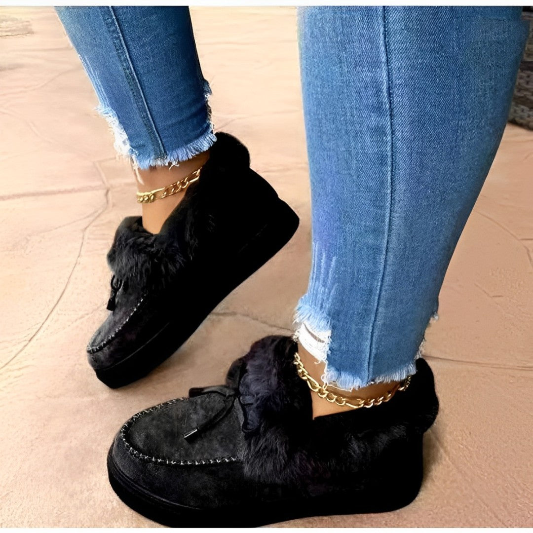 Robuste Baumwollsamt-Schnürstiefel Jolie