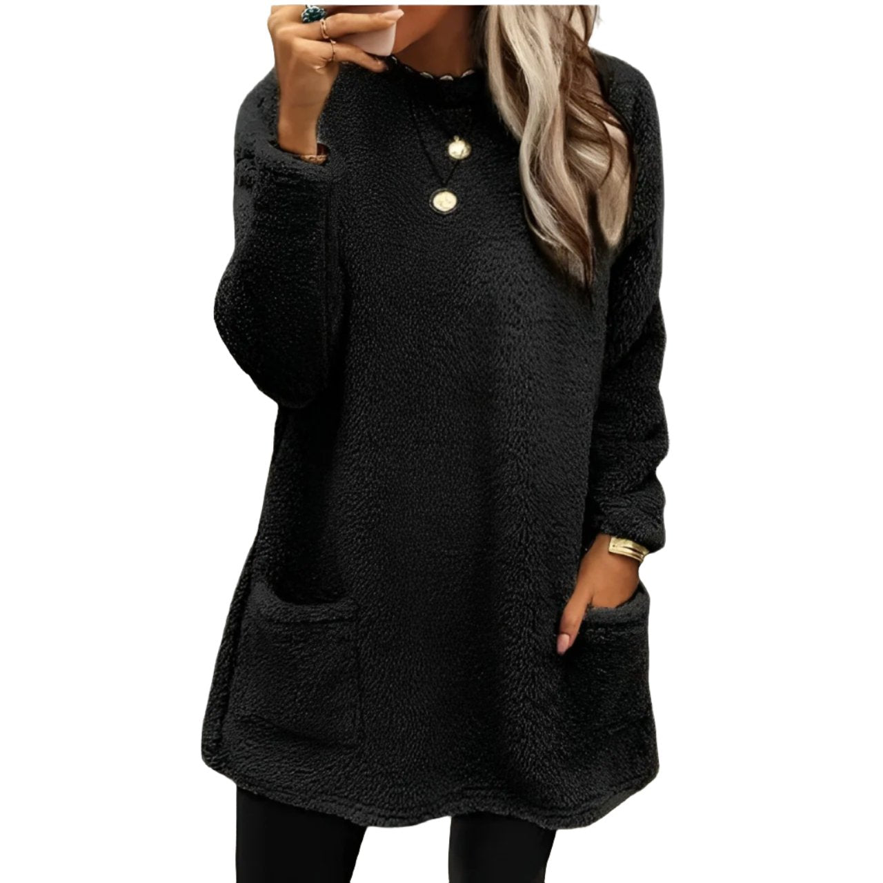 Jessamyn: Weicher Fleece-Pullover mit Taschen