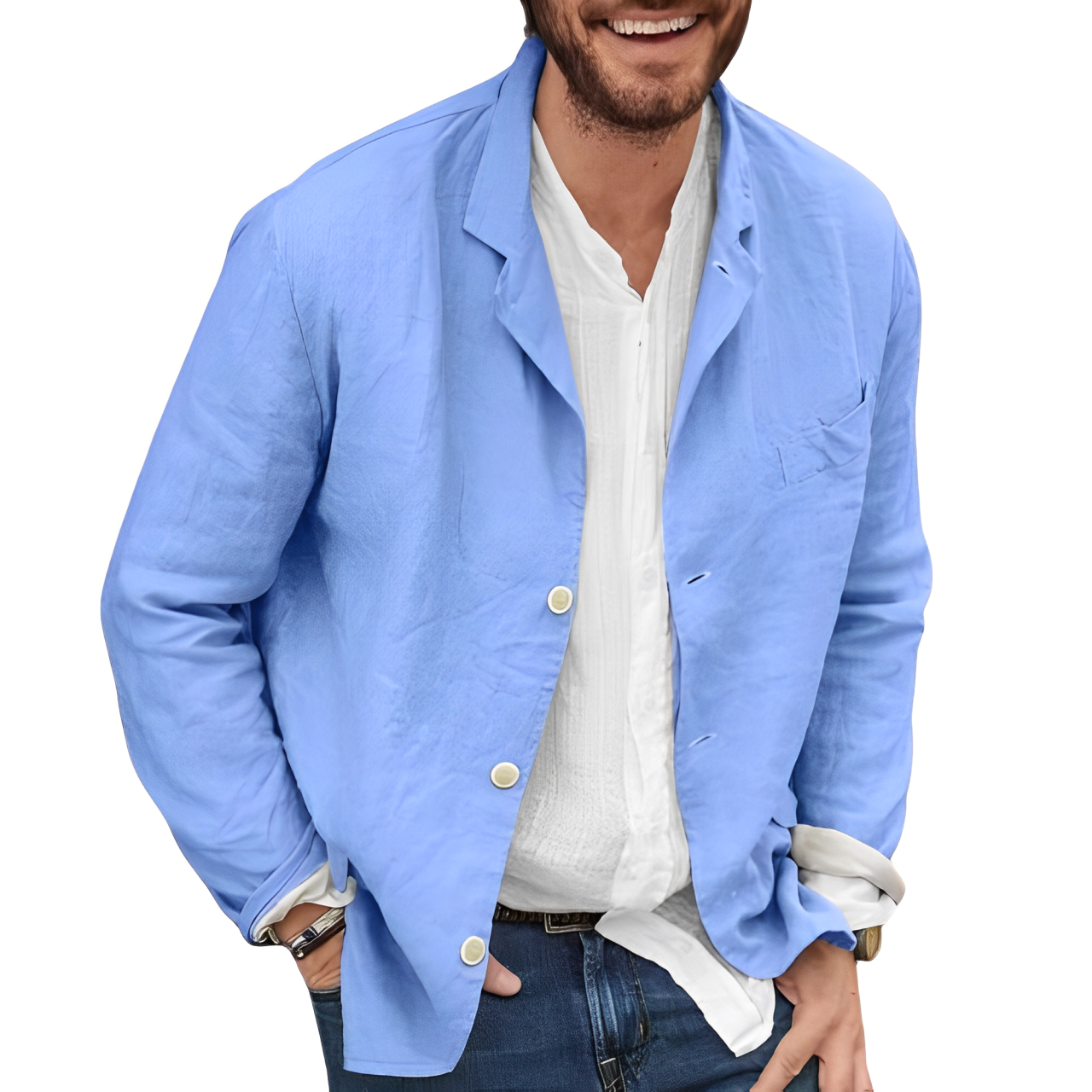 Stilvolle und bequeme Herren-Leinenjacke