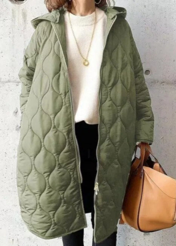 Elegantly warm winter coat with hood for women - Milena