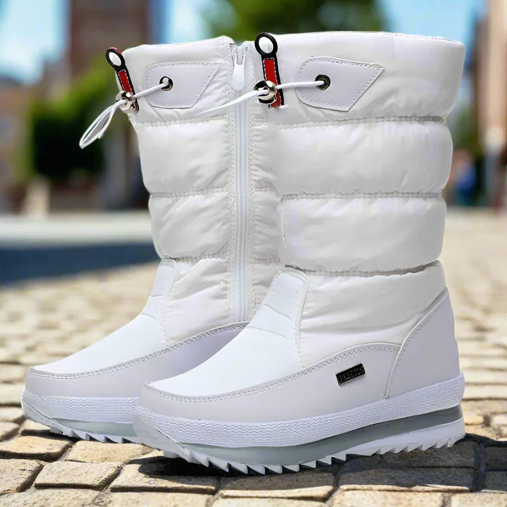 Gefütterte Damen-Winterstiefel mit Steppung