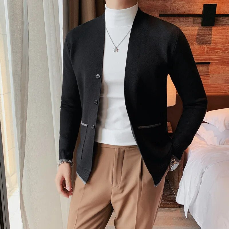 Elegante Herren-Strickjacke für Business - Modell Tobias