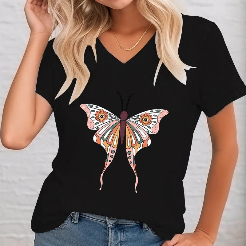 Allice Shirt mit V-Ausschnitt und Druck