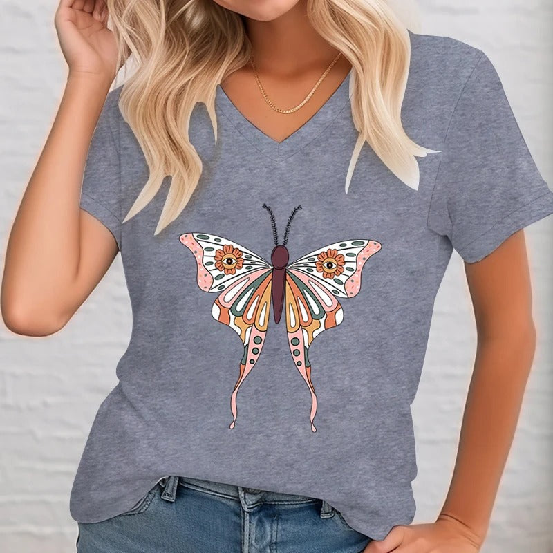 Allice Shirt mit V-Ausschnitt und Druck