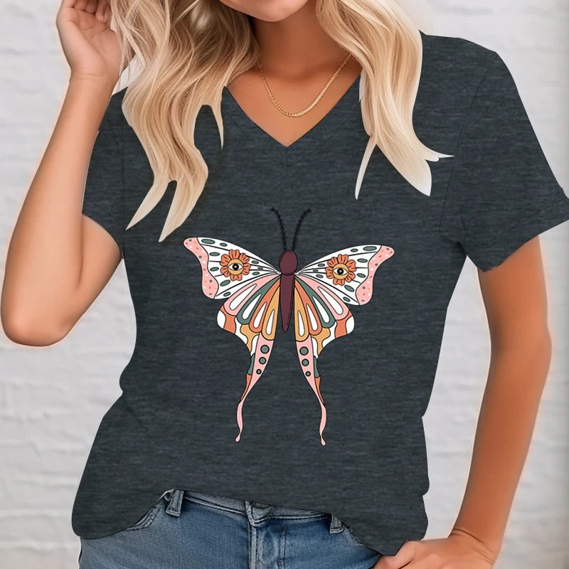 Allice Shirt mit V-Ausschnitt und Druck