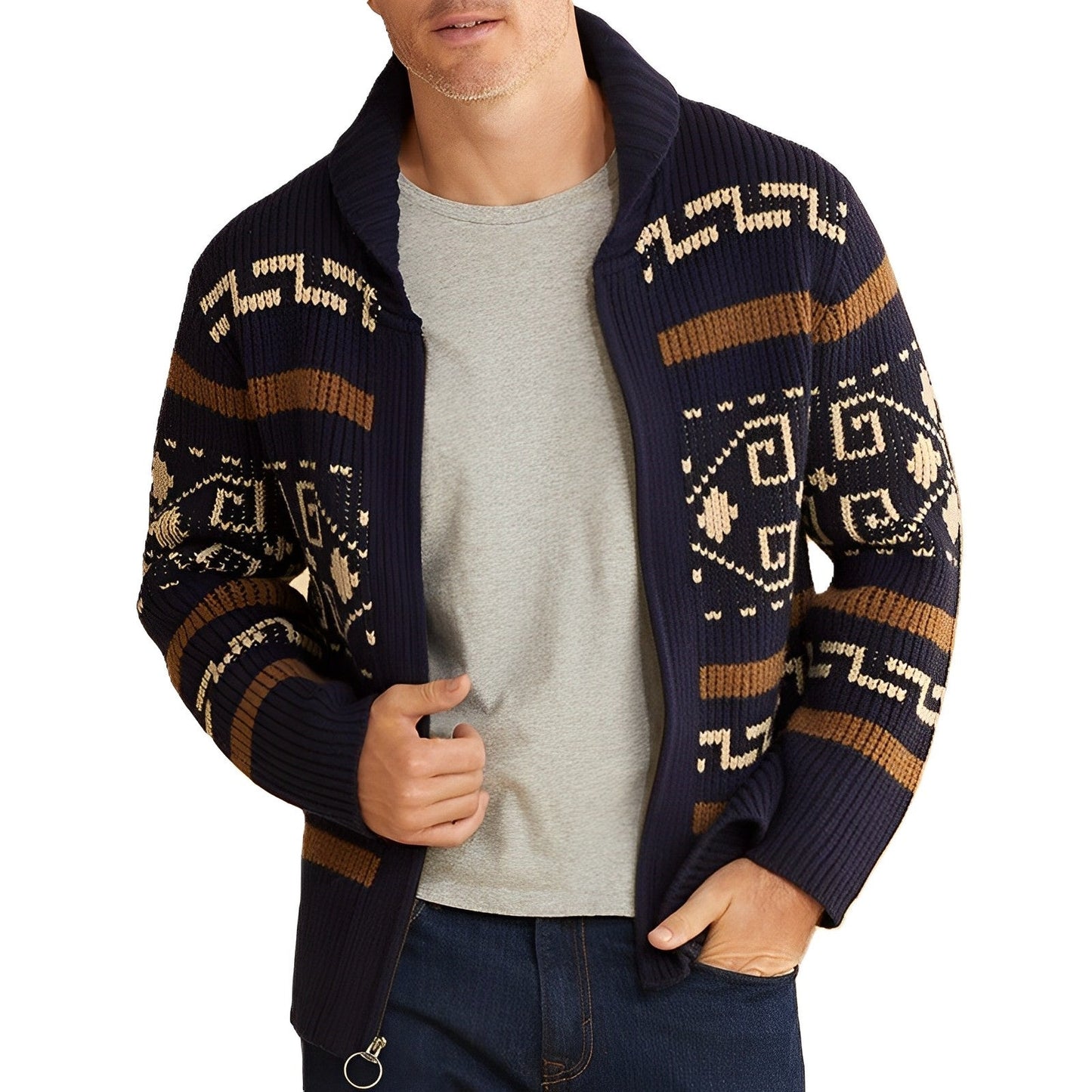 Herren Vintage Winter Strickjacke - Darius