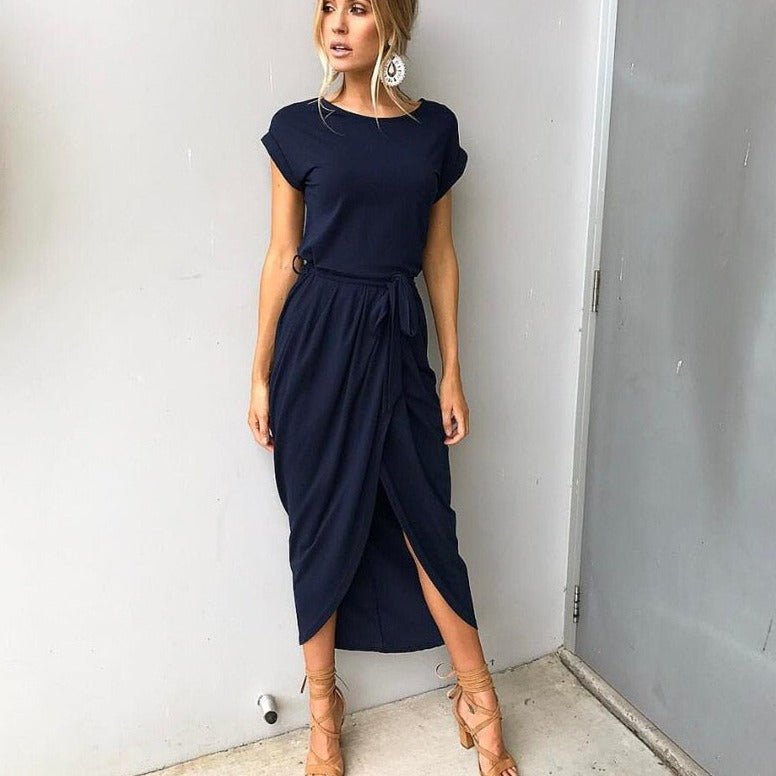 Stilvolles Maxikleid mit hohem Schlitz – Chula