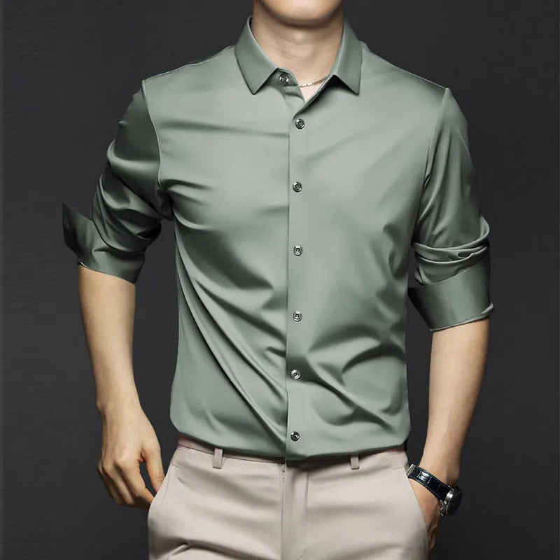 Adrian | Herren Satin Hemd Langarm Slim Fit Elegant