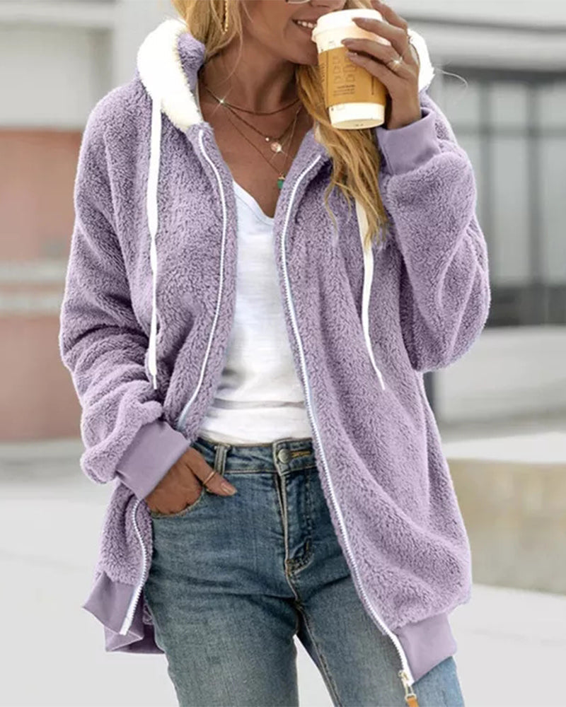 Krohn-e | Damen Fleece Hoodie Mit Reißverschluss