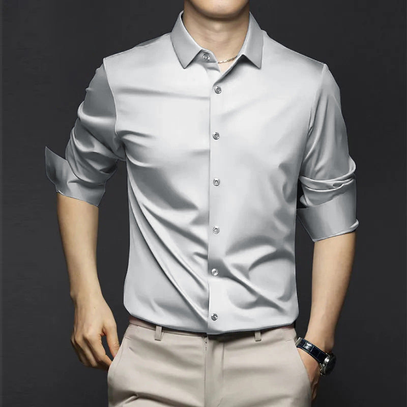Adrian | Herren Satin Hemd Langarm Slim Fit Elegant
