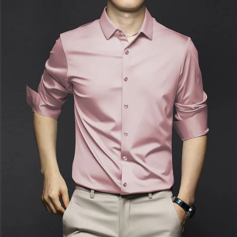 Adrian | Herren Satin Hemd Langarm Slim Fit Elegant