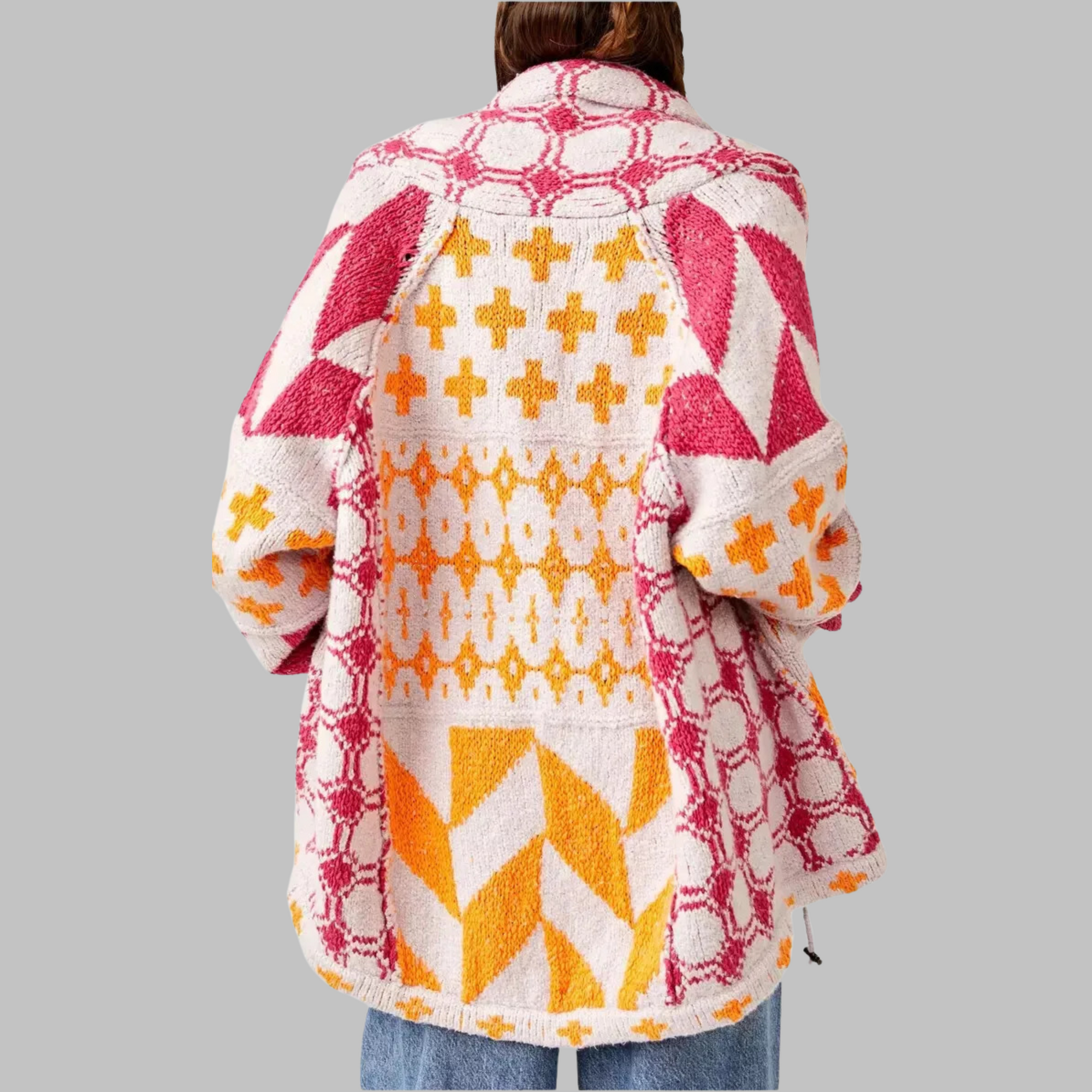 Krohn-e | Weiche Jacke mit Modernen Geometrischen Mustern