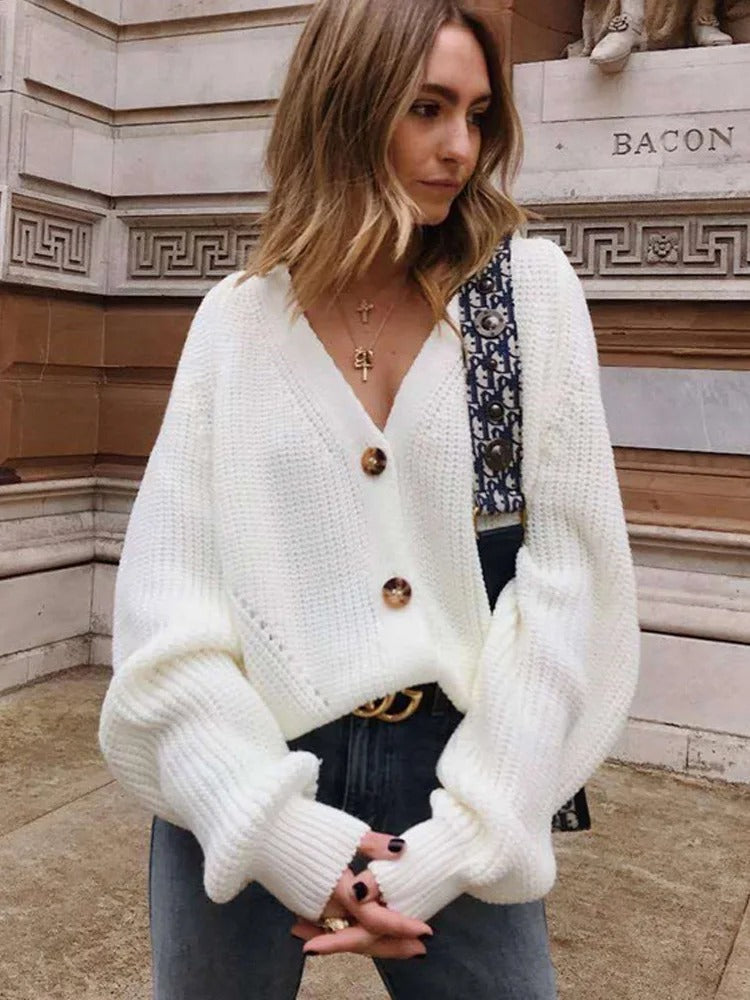 Krohn-e | Strickjacke mit Puffärmeln