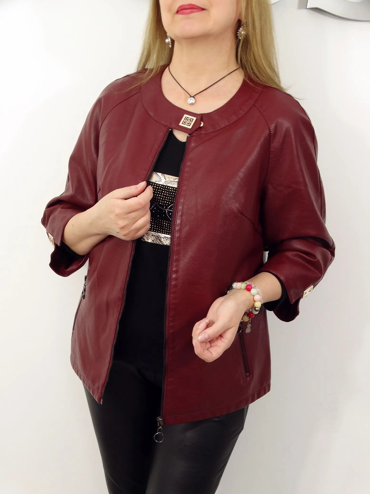 Krohn-e | Schicke Kunstlederjacke