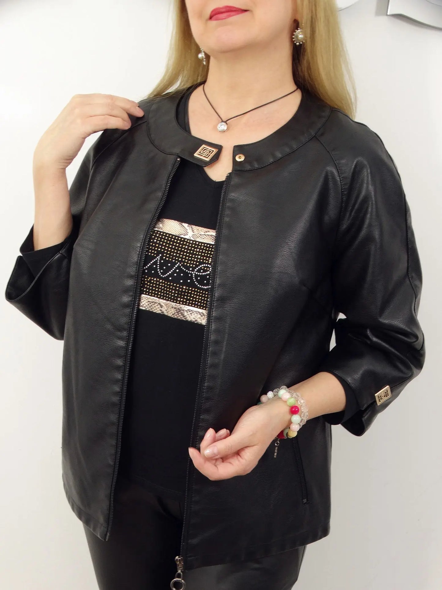 Krohn-e | Schicke Kunstlederjacke