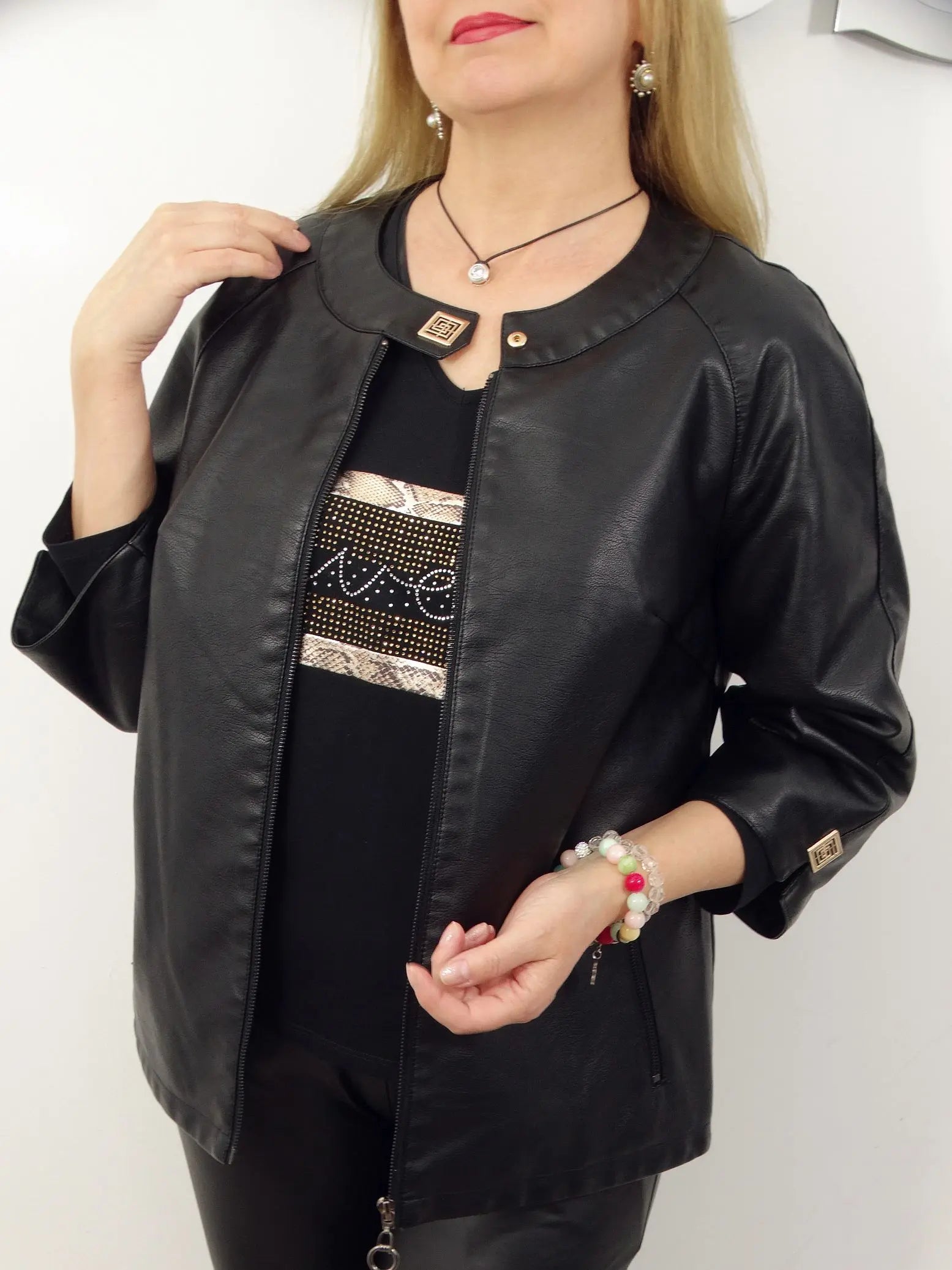 Krohn-e | Schicke Kunstlederjacke