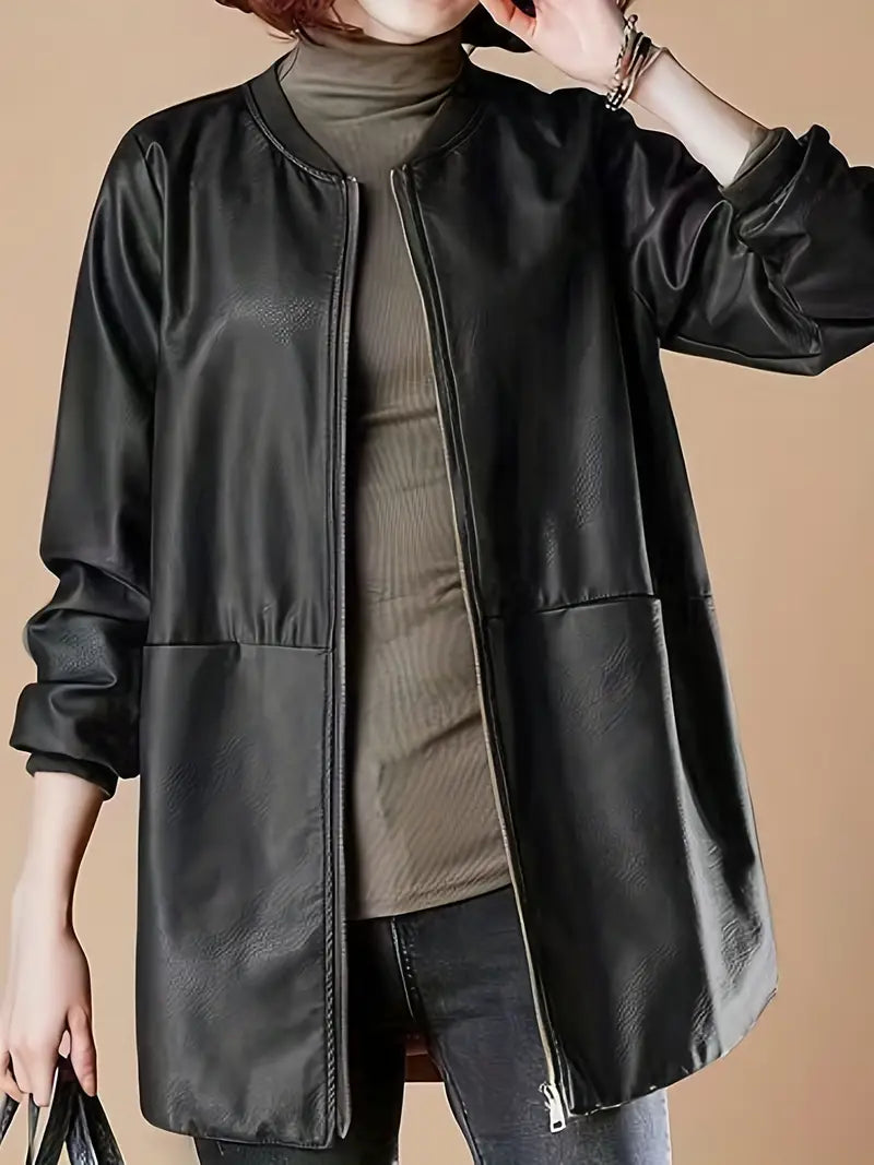 Lederjacke Avelena mit Reißverschlussbomber