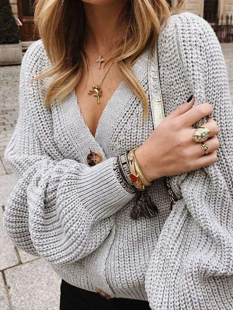 Krohn-e | Strickjacke mit Puffärmeln