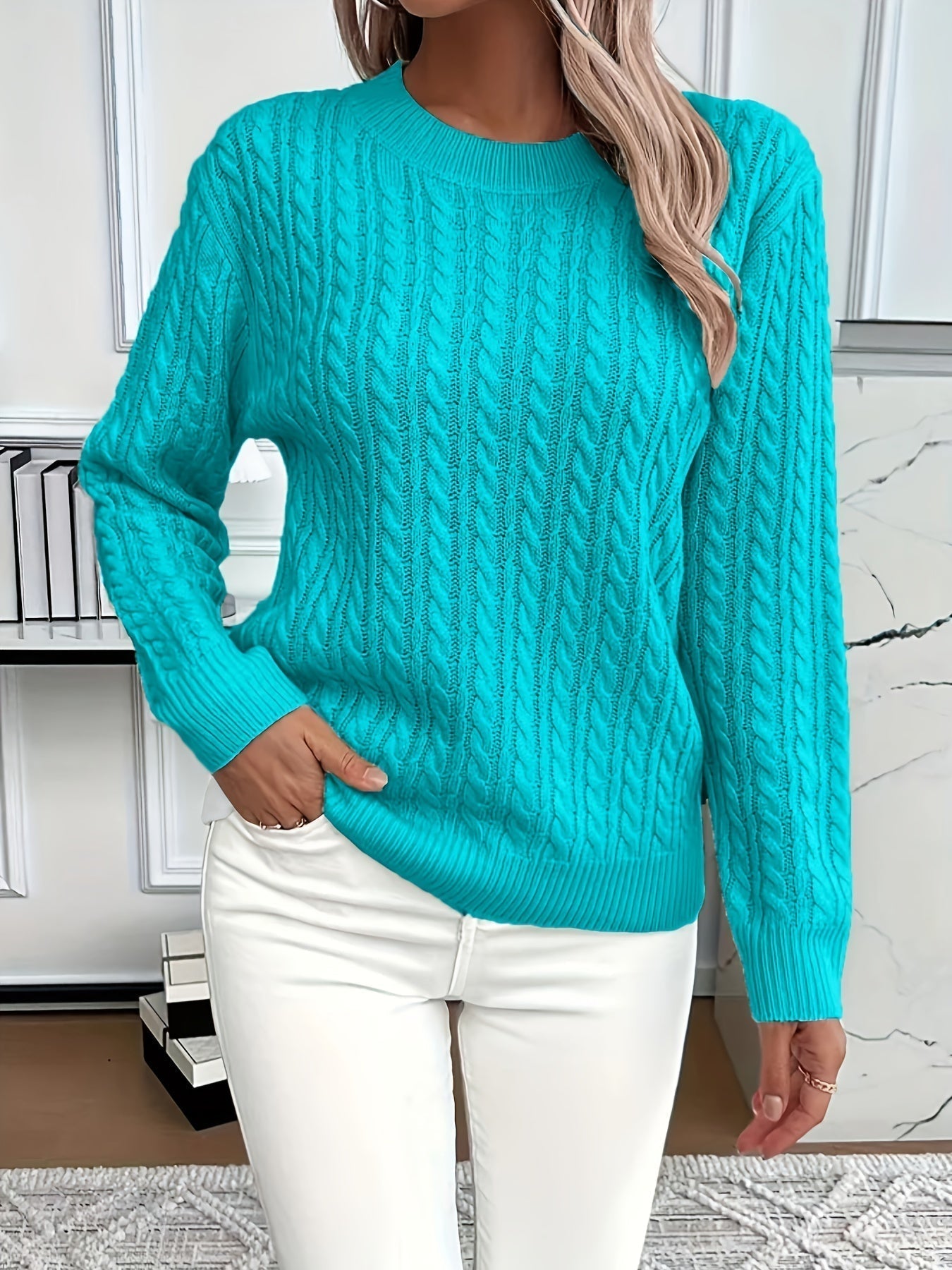 Krohn-e | Eleganter Kabelstrickpullover mit Strukturmuster