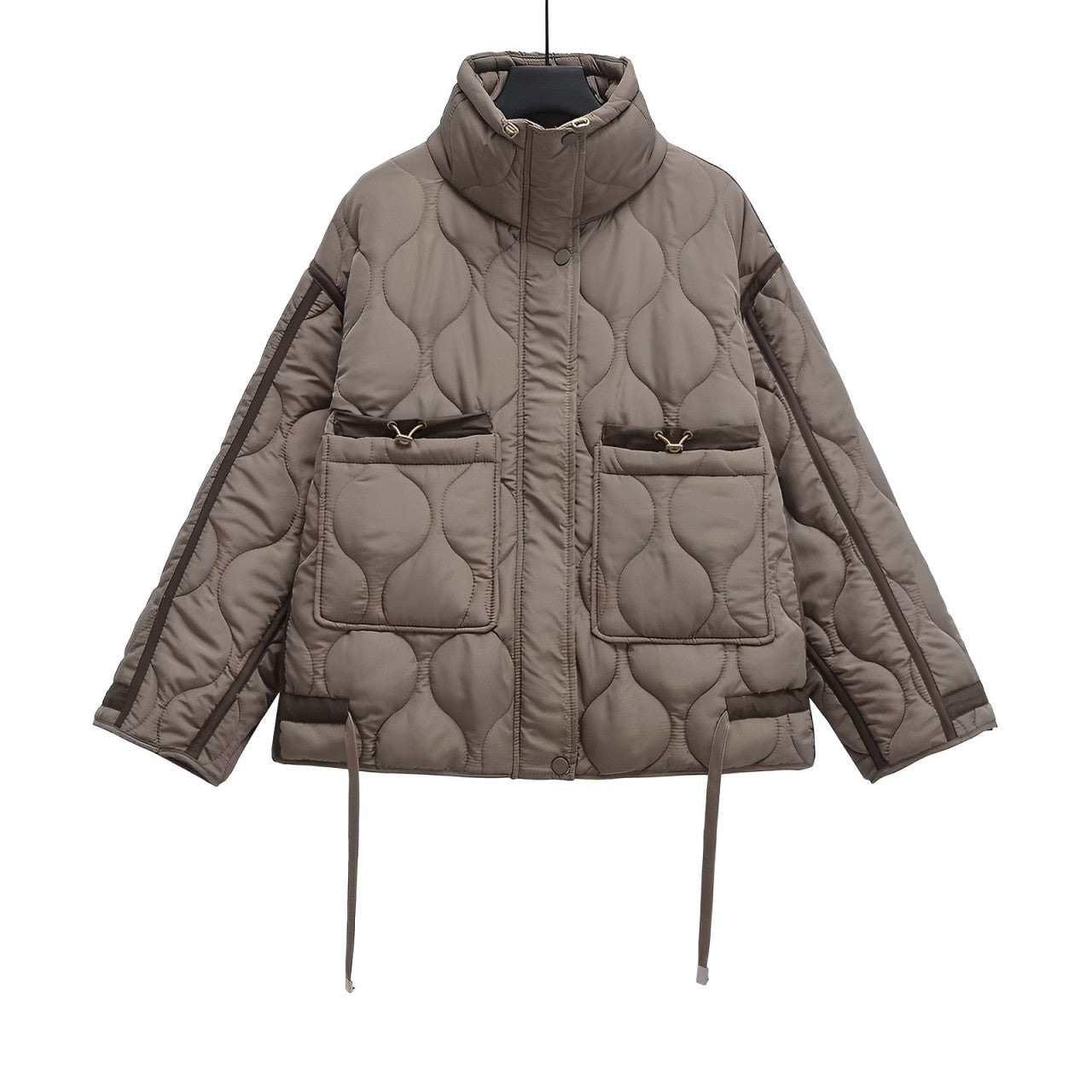 Krohn-e | Baumwolljacke Hüftlang mit Stehkragen und Kordelzug
