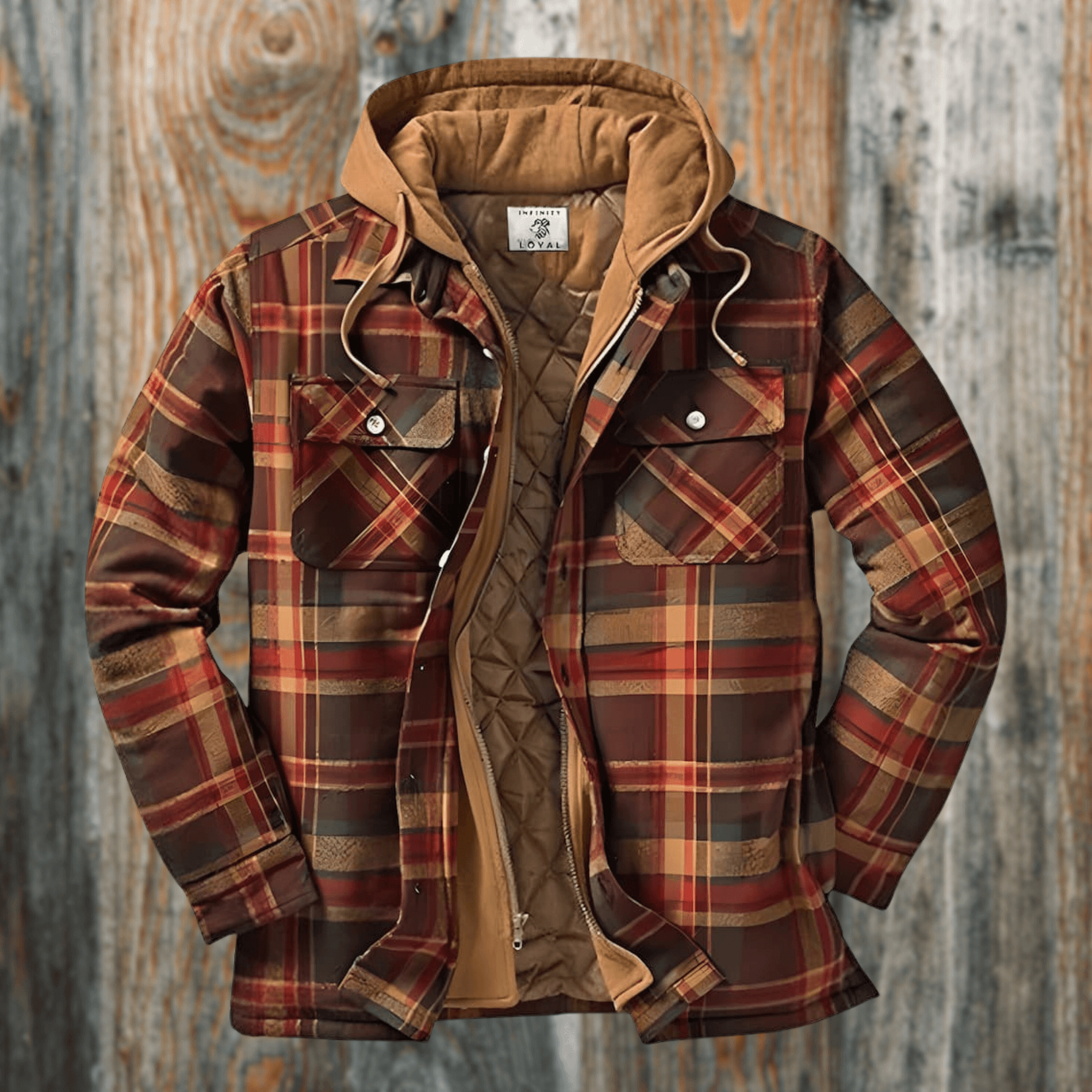 Krohn-e | Herren Freizeit Karo-Jacke - Frühling & Herbst Reguläre Passform