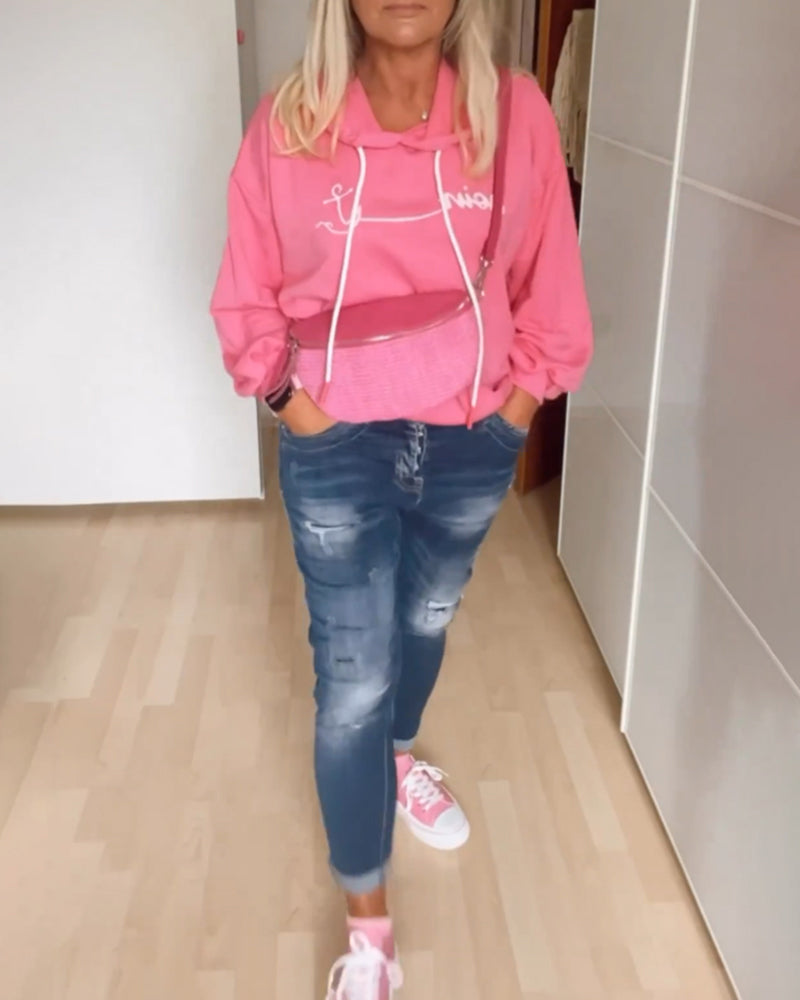 Fudus Kapuzenpullover mit lockerem Anker-Design