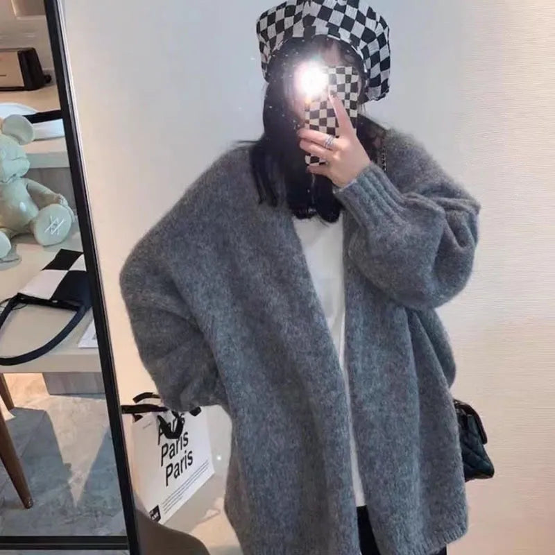 Krohn-e | oversized Strickjacke mit Knopfverschluss