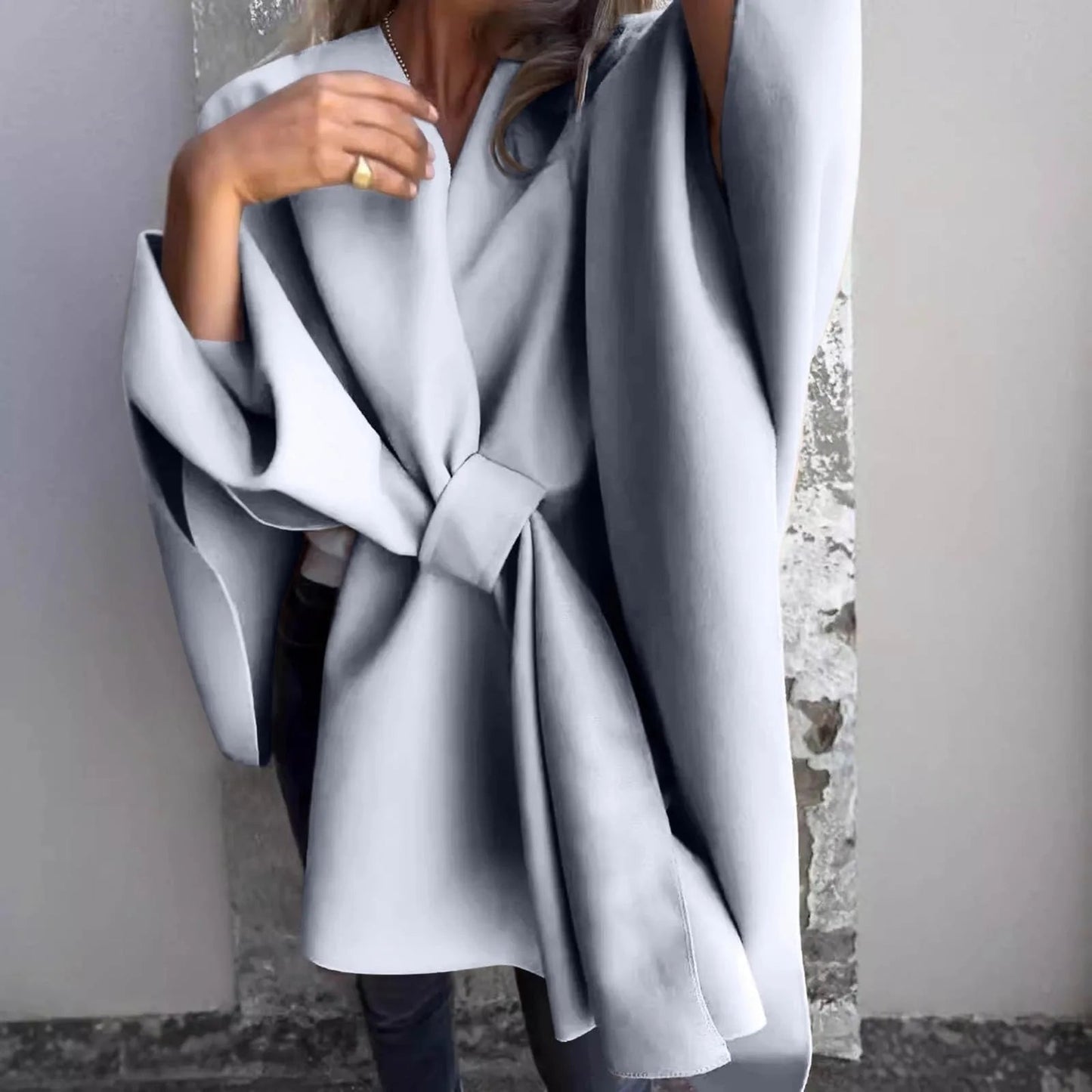 Krohn-e | Strick-Longcardigan mit Fledermausärmeln