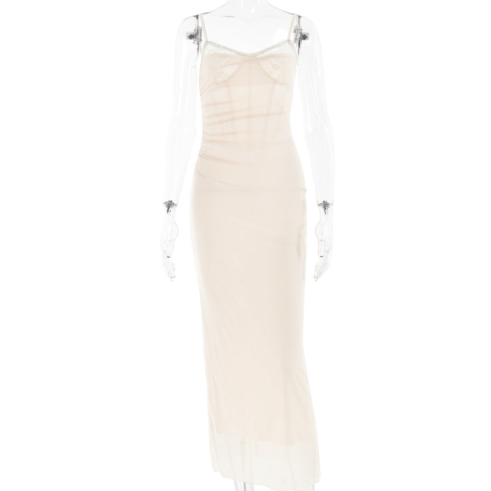 Langes Netzkleid mit Tube-Top von Krohn-e