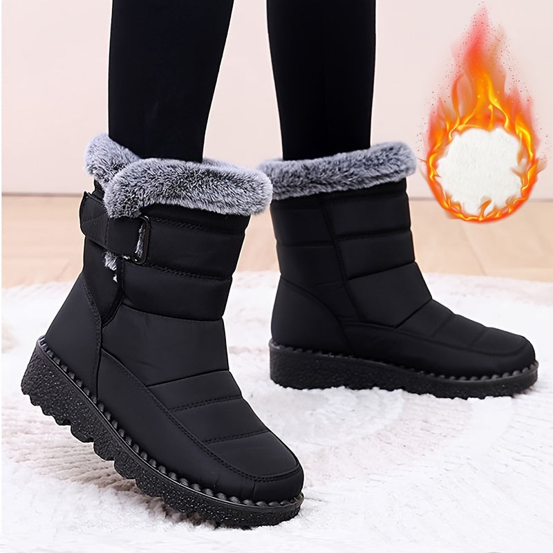 Wärmegefütterte, mittelhohe, wasserdichte Winterstiefel