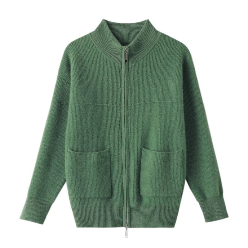 Amelia® Klassische Strickjacke mit Reißverschluss