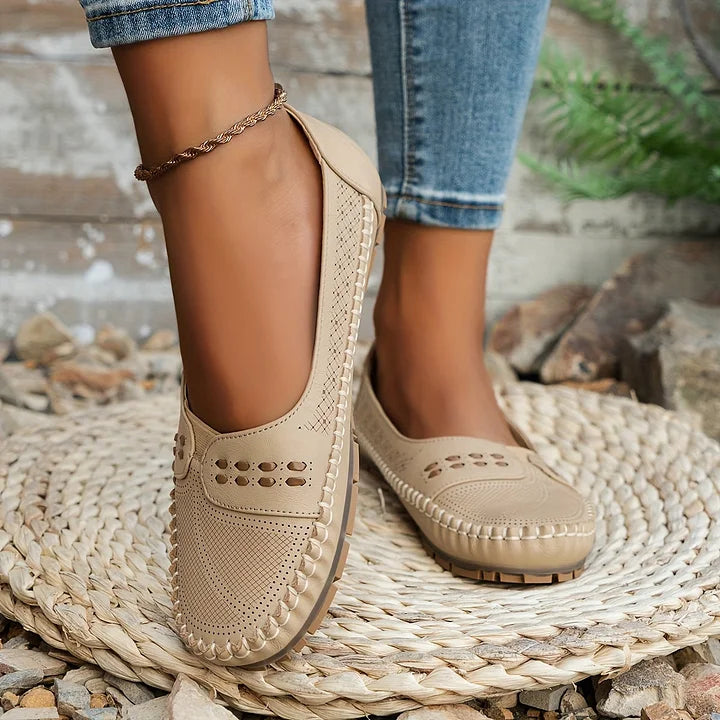 KROHN-E Damen Ballerinas Stützfunktion Bequem Rutschfest Alltag