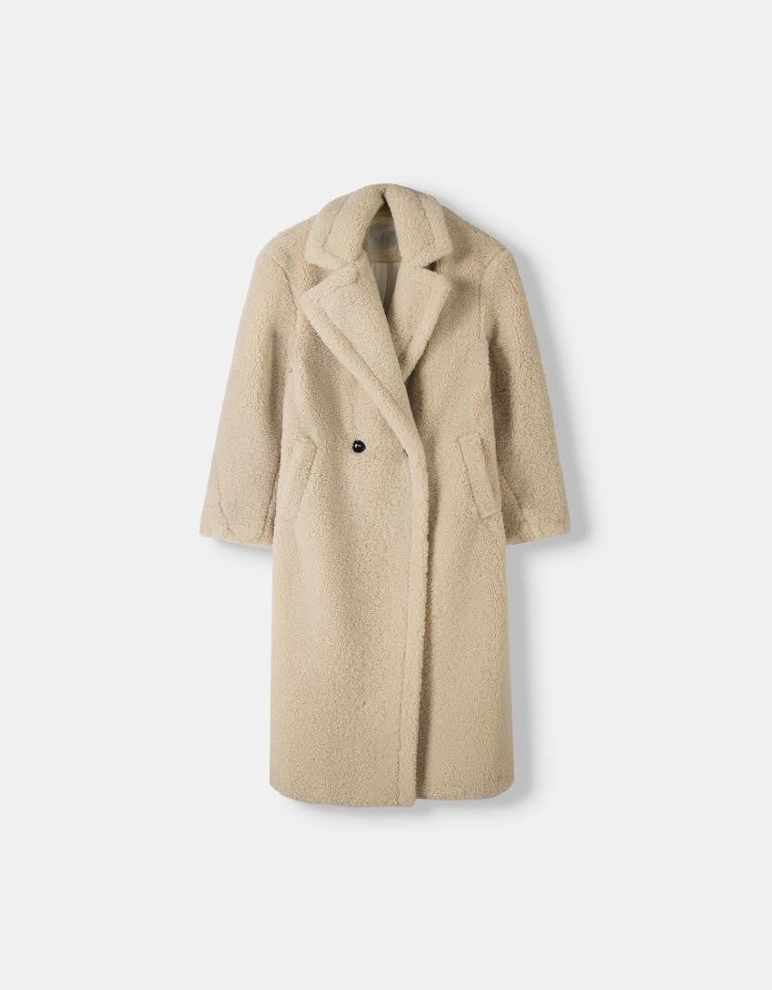 Krohn-e | Langer Plüschmantel mit Warmer Fütterung für Frauen