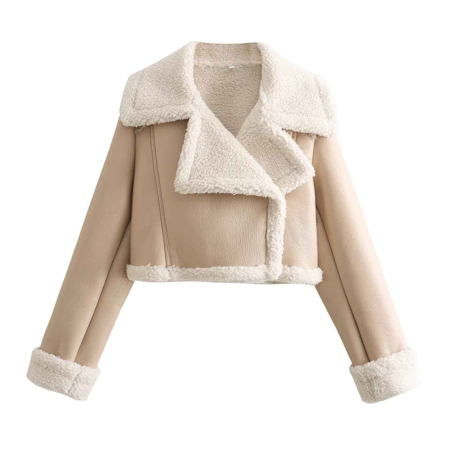 Krohn-e | Damenkurzjacke mit Warmem Teddy Futter