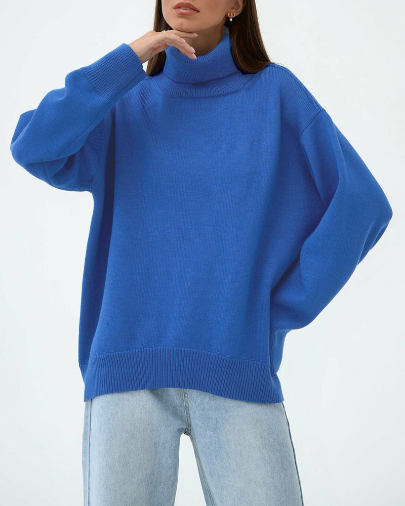 Krohn-e | Eleganter Oversized Damen Rollkragenpullover Aus Baumwolle