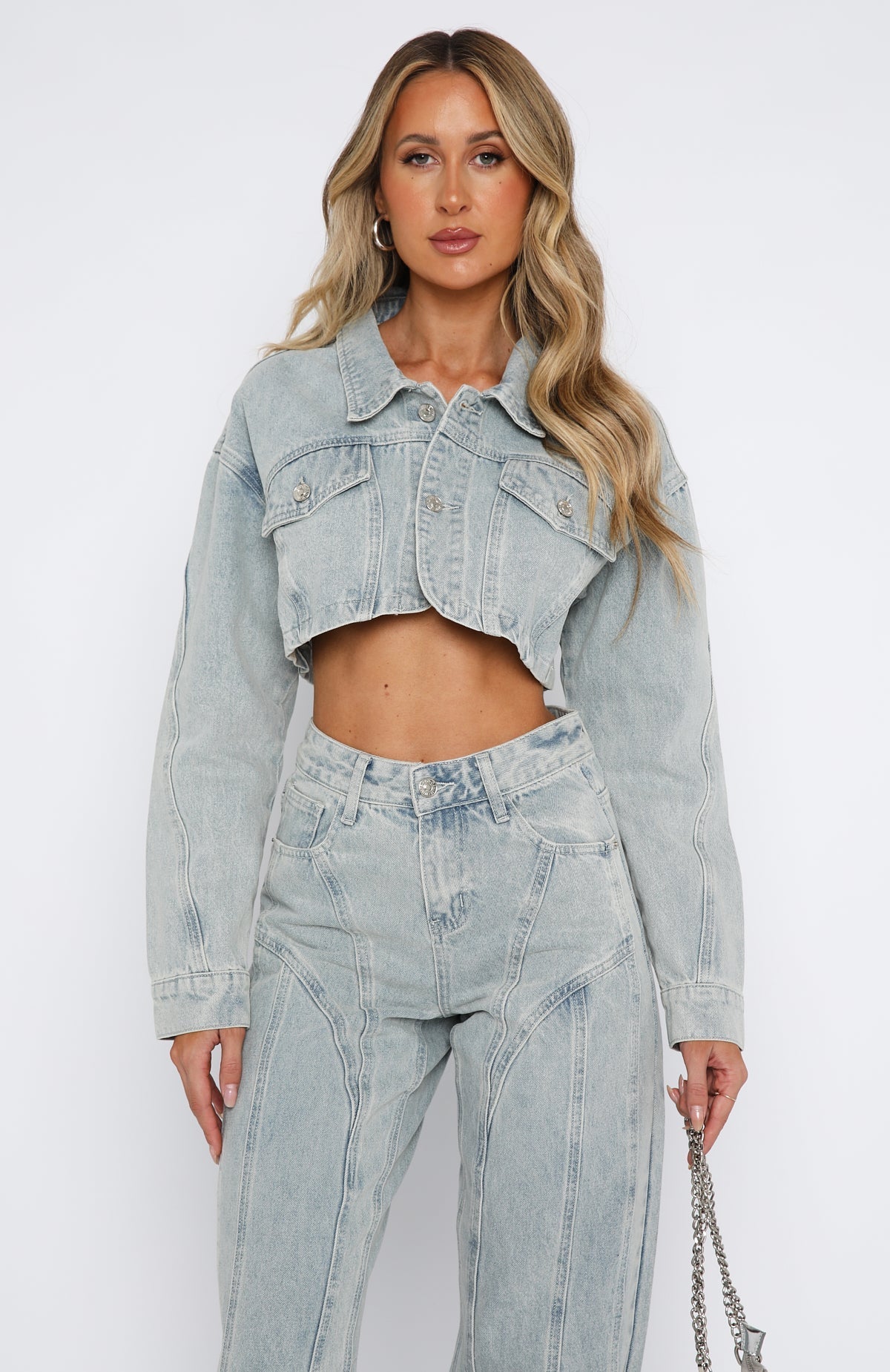 Avelena Denim Blazer and Trousers Set